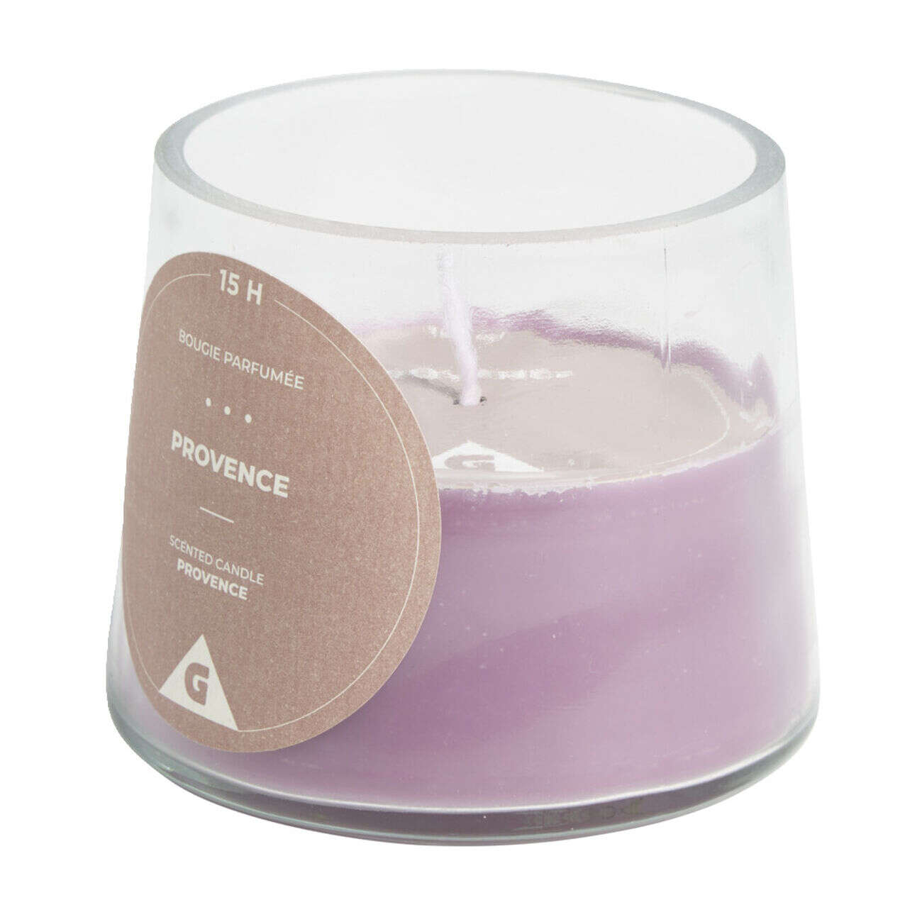 Bougie dans verre senteur provence Ø9xH7.5cm