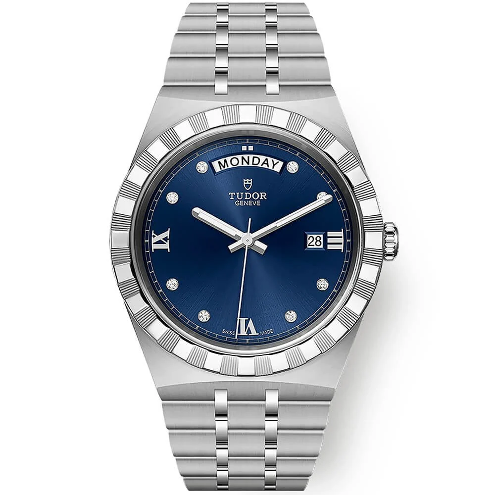 【Super Clone】TUDOR Royal Date/Day 41mm Blue Diamond Set Dial Men's Automatic Watch M28600-0006