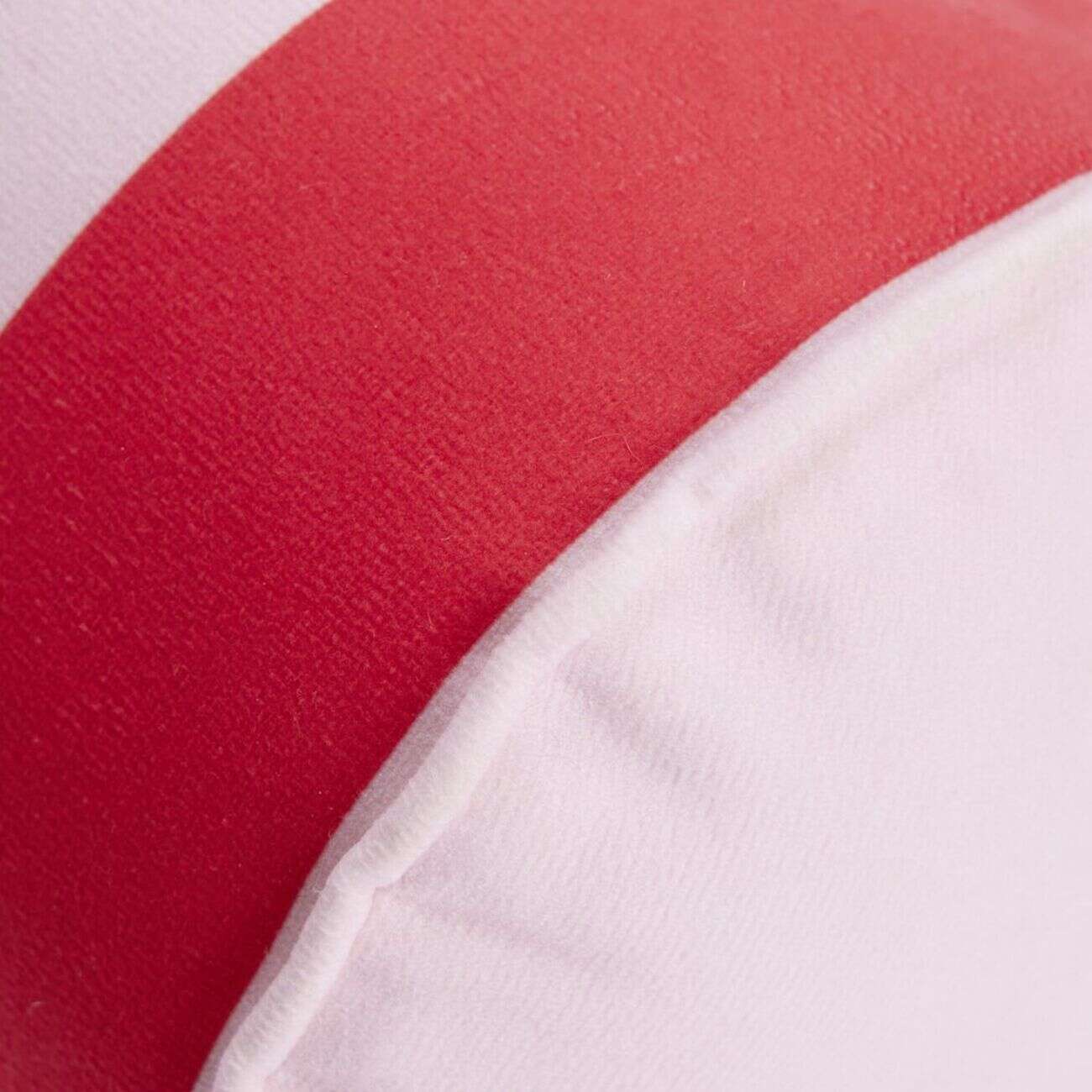 Coussin forme boudin bayadère rayures colorées Ø15x40cm (2 modèles rouge ou vert )