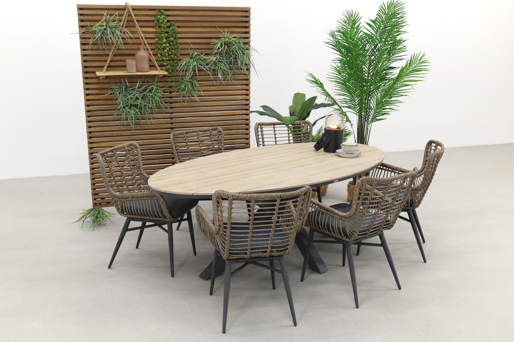 Garden Impressions Jasmine Natural Edison 220x115 cm. - ovale tuinset