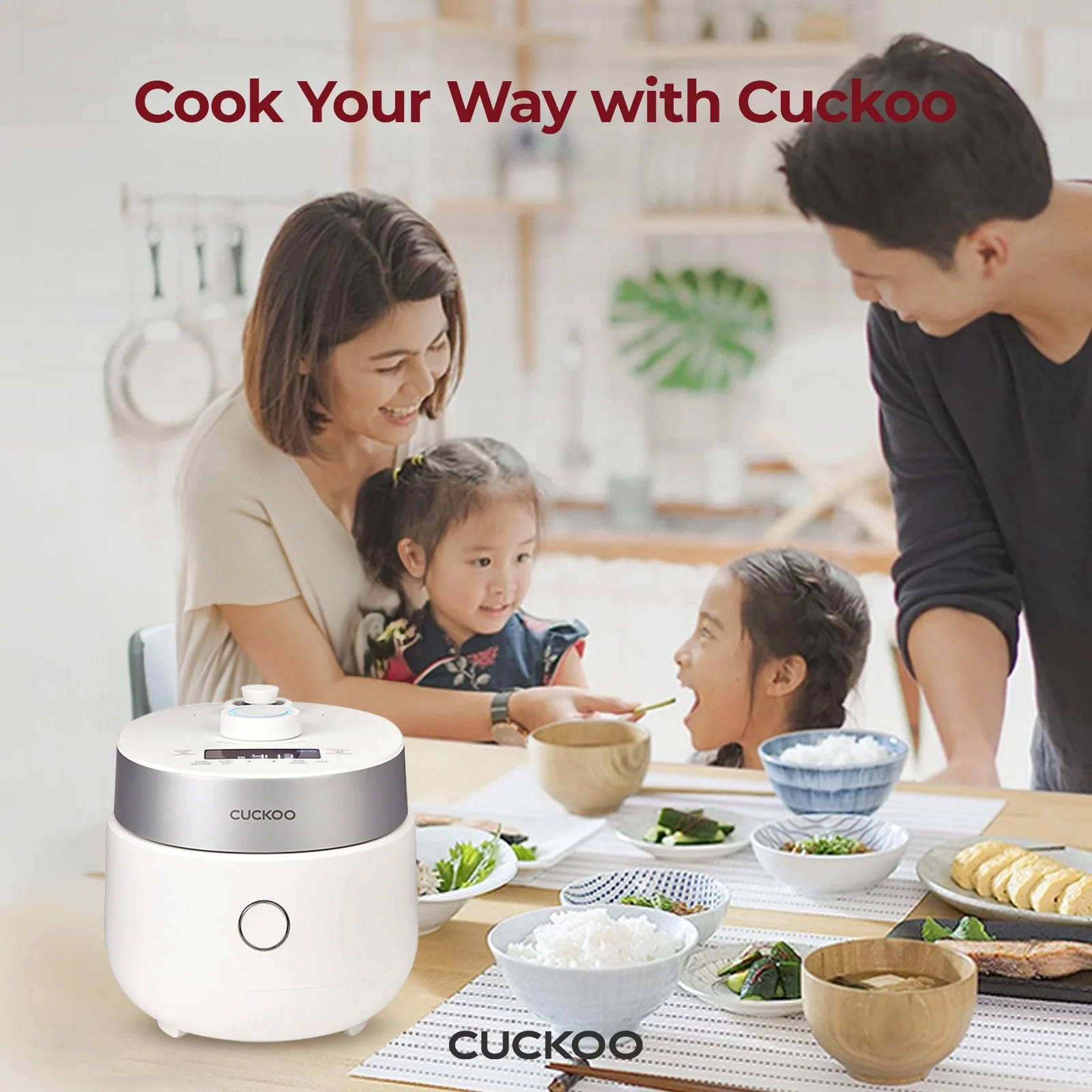 CUCKOO 3 - Cup Induction Heating Twin Pressure Rice Cooker, Nonstick Pot, 15 Cooking Modes, Voice Guide