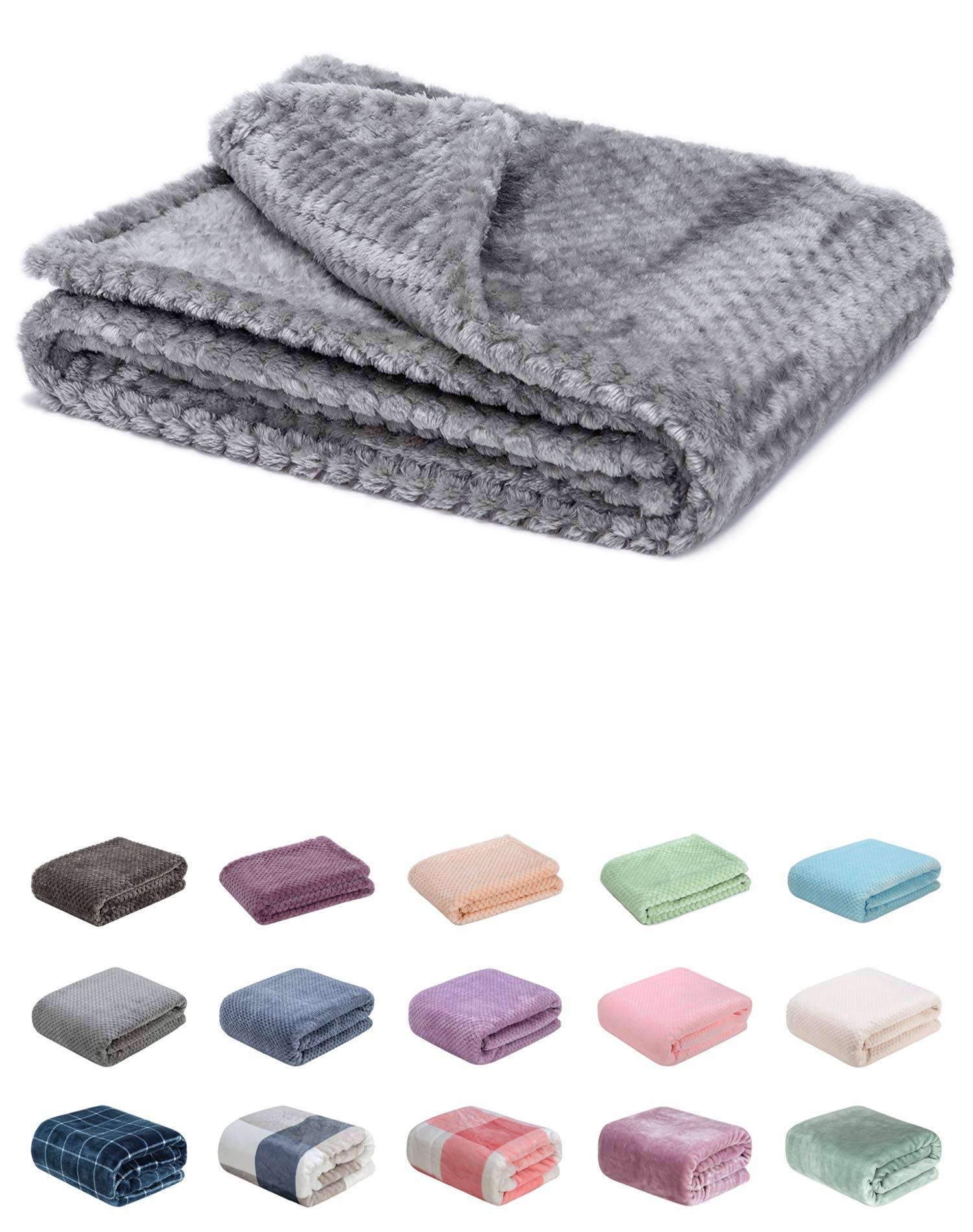 Fuzzy Blanket or Fluffy Blanket for Baby Girl or Boy, Soft Warm Cozy Coral Fleece Toddler, Infant or Newborn Receiving Blanket for Crib, Stroller,