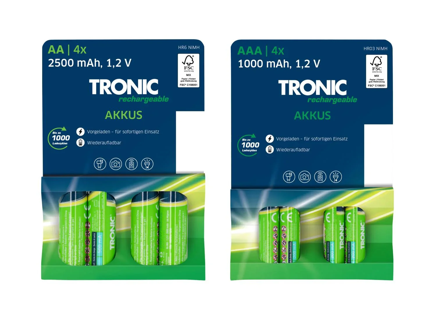TRONIC Piles rechargeables
