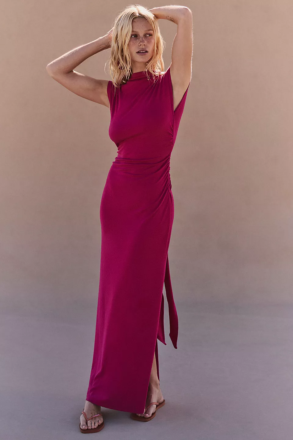 Good Feels Cap-Sleeve Maxi Dress-Summer Cherries