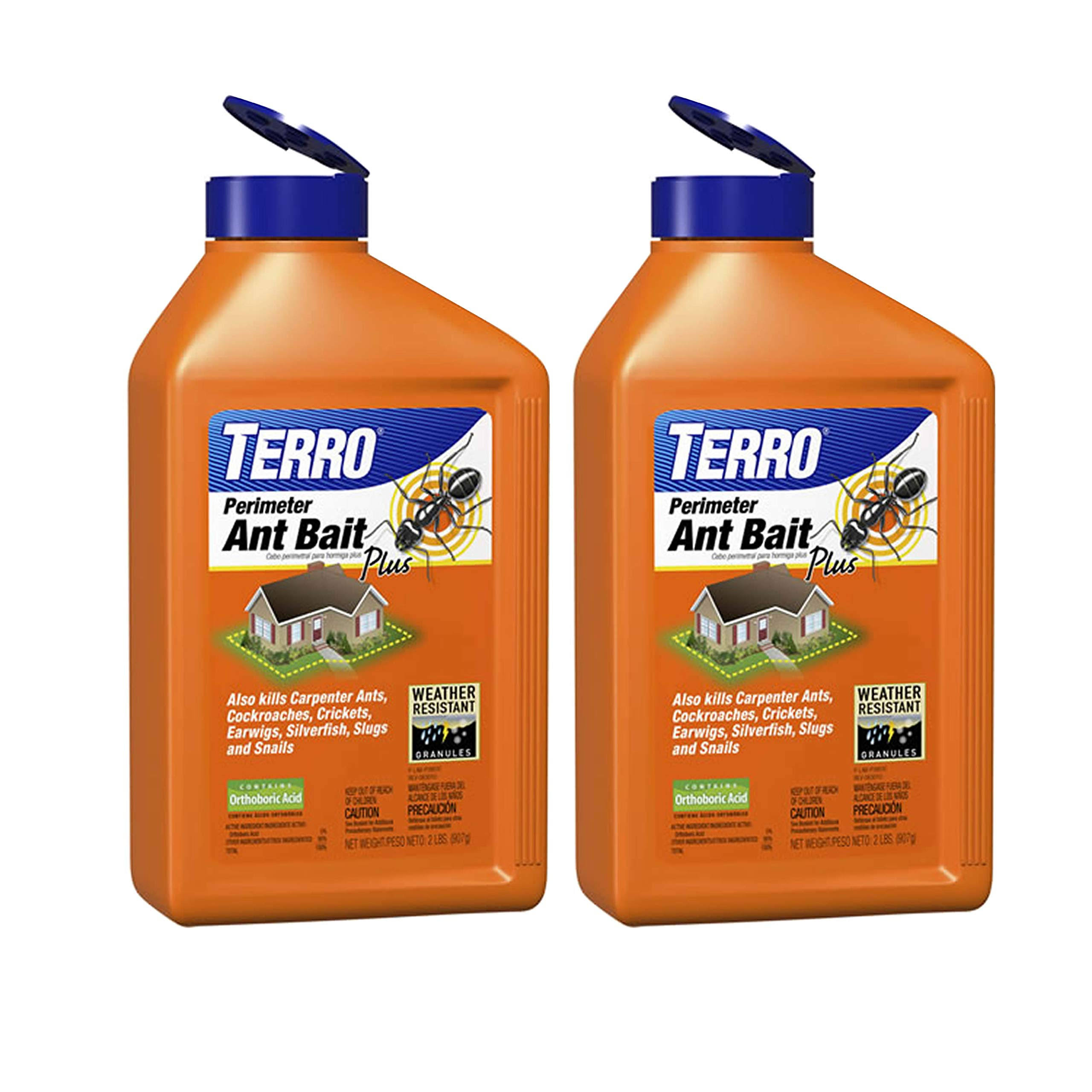 Terro T2600 Perimeter Ant Bait Plus - Outdoor Ant Bait and Killer - Attracts and Kills Ants, Carpenter Ants, Roaches, Crickets, Earwigs, Silverfish,