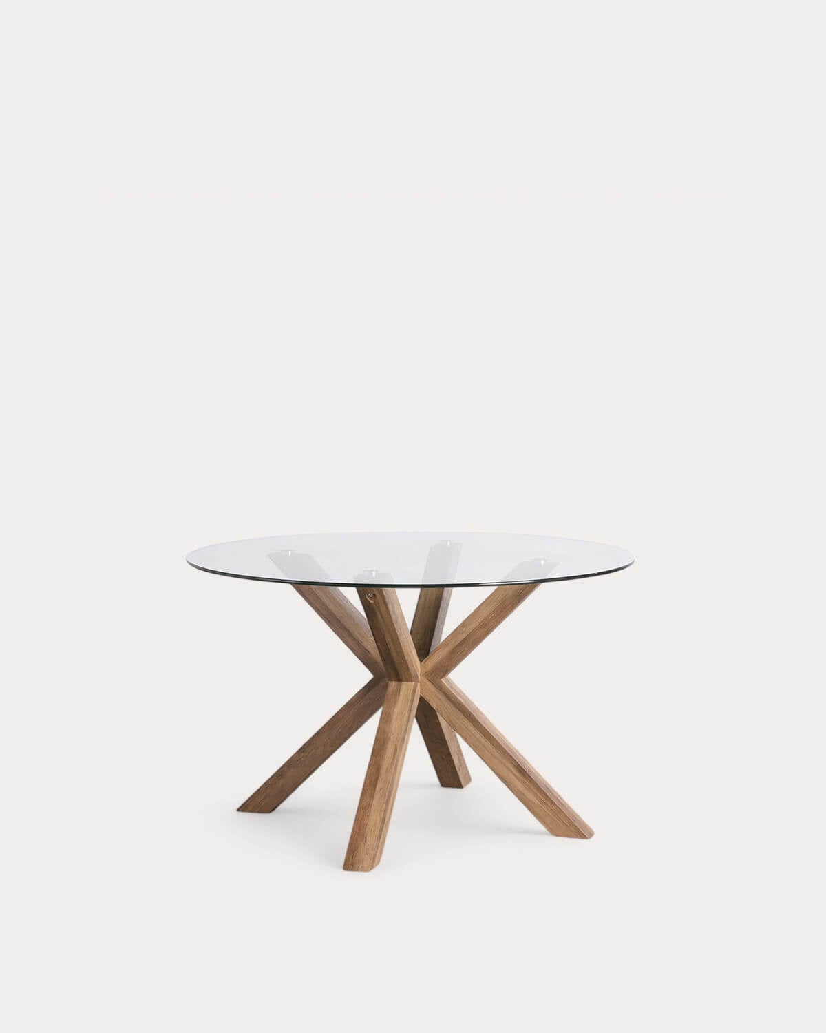 Vuoto - Mesa de Comedor Redonda de Madera y Cristal (Ø120 cm) Vuoto