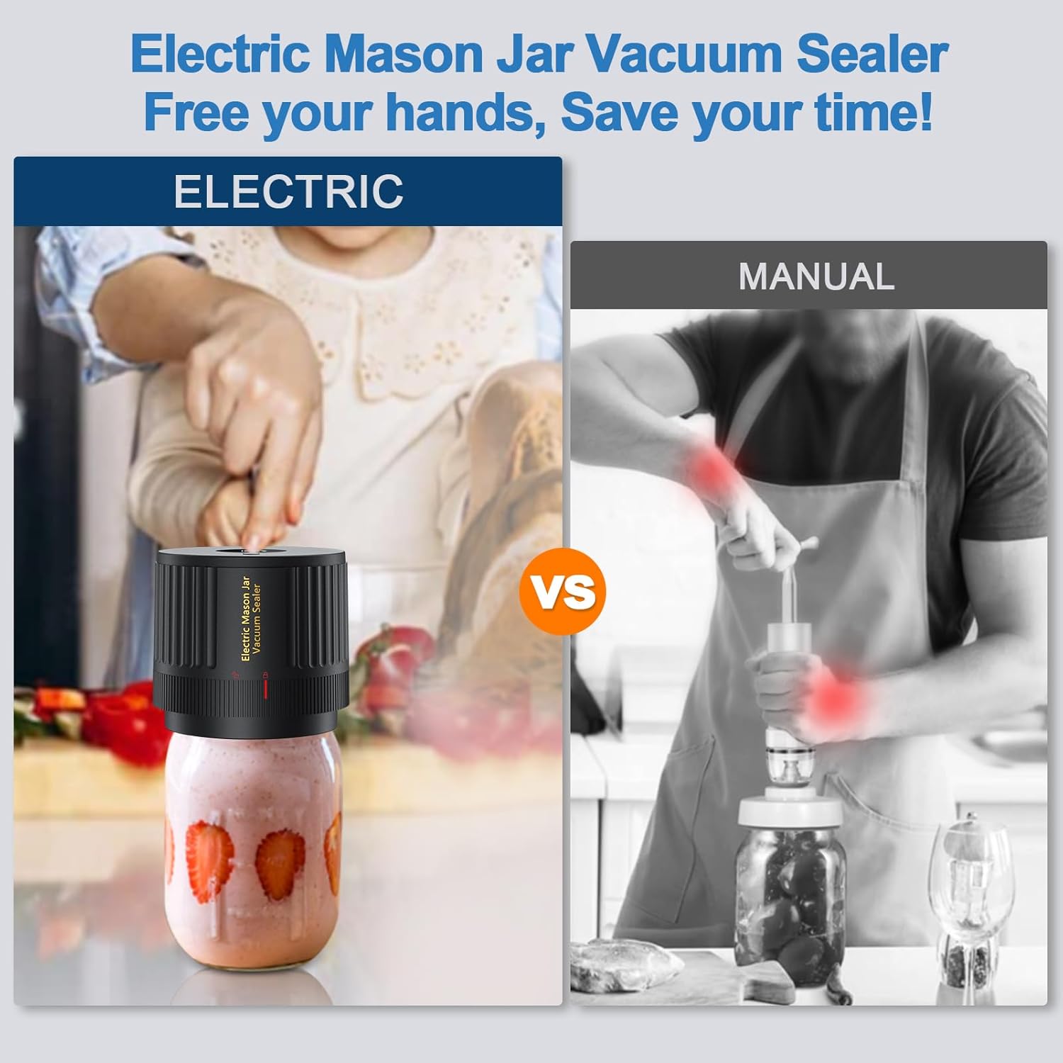 LOVE MOMENT Electric Mason Jar Vacuum Sealer Kit| for Wide Mouth and Regular Mouth Mason Jar