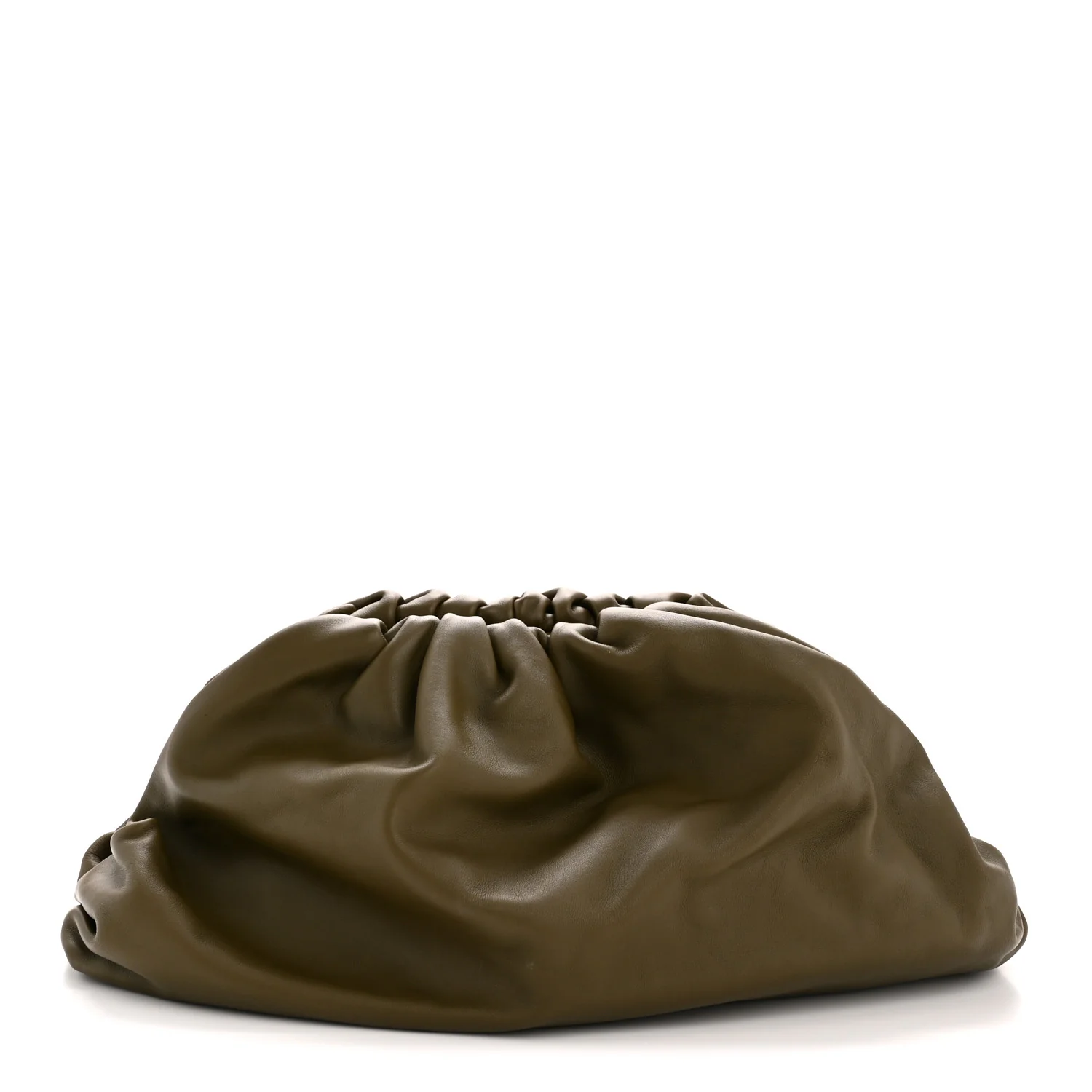 Smooth Butter Calf The Pouch Oversized Clutch Kaki Fondent