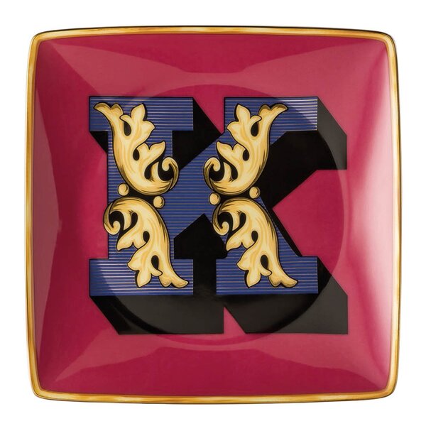 Alphabet skål 12 cm kvadratisk K