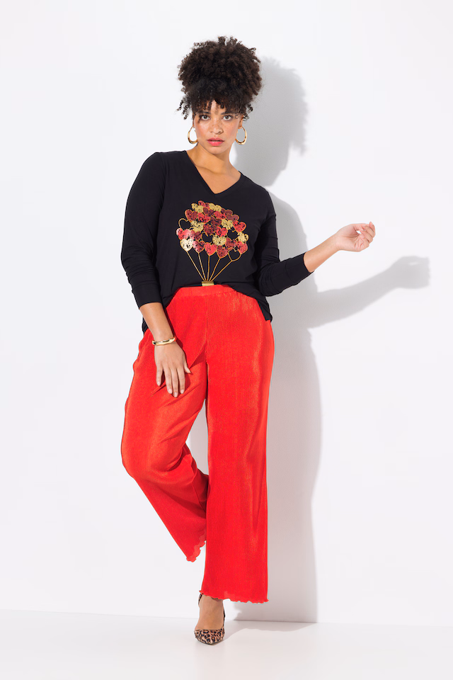 Pleated wide-leg pants