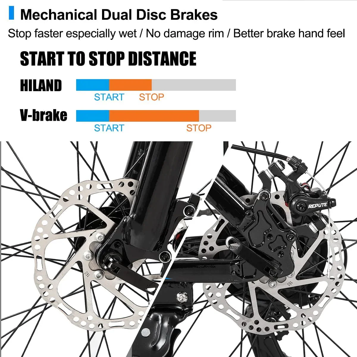 Hiland 26 inch Mens Mountain Bike,24 Speeds Shimano Drive Train MTB,Lock Out Suspension Fork, Black