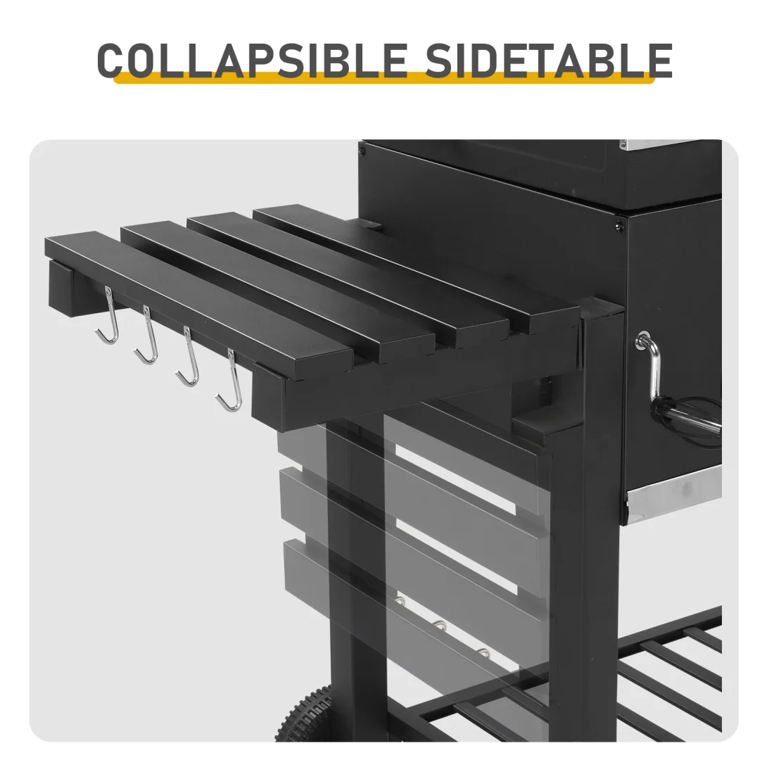 Charcoal Grill Outdoor BBQ Grill, Extra Large Cooking fits up to 30 burgers at once, 2 Individual Adjustable Charcoal Tray, Foldable Side Tables, for Outdoor Cooking Backyard Camping Picnics - Image 5
