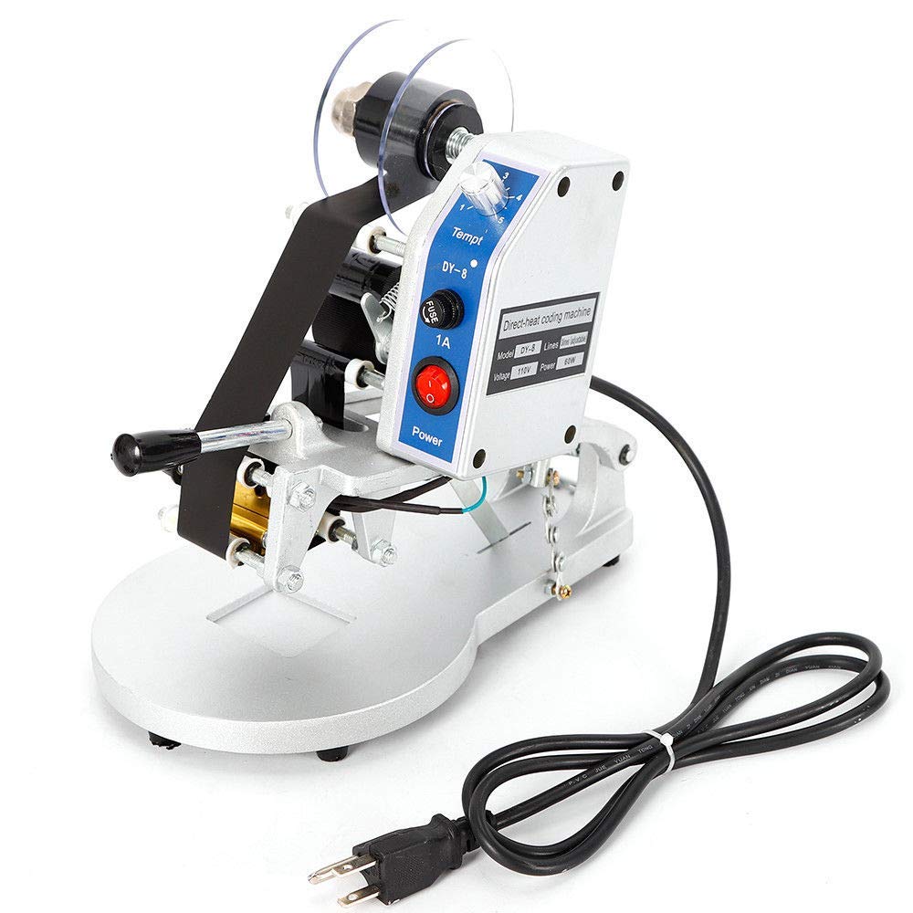 110V Ribbon Manual Hot Foil Stamping Printer Date Number Code Machine Print Tool Date Code Printer Date Marking Machine