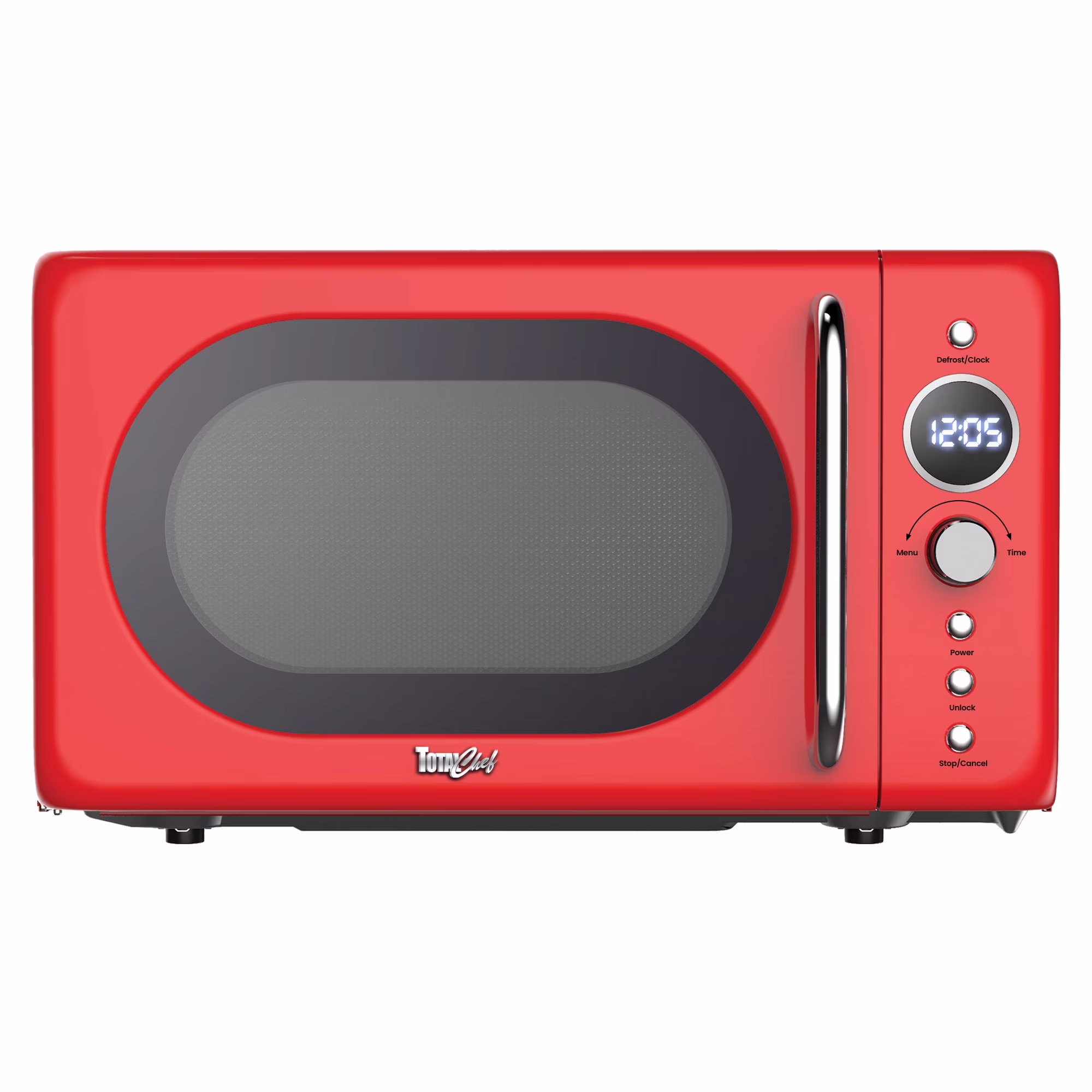 Total Chef Retro Microwave Oven, 0.7 cu ft, 8 Pre - Sets, 700W, Red