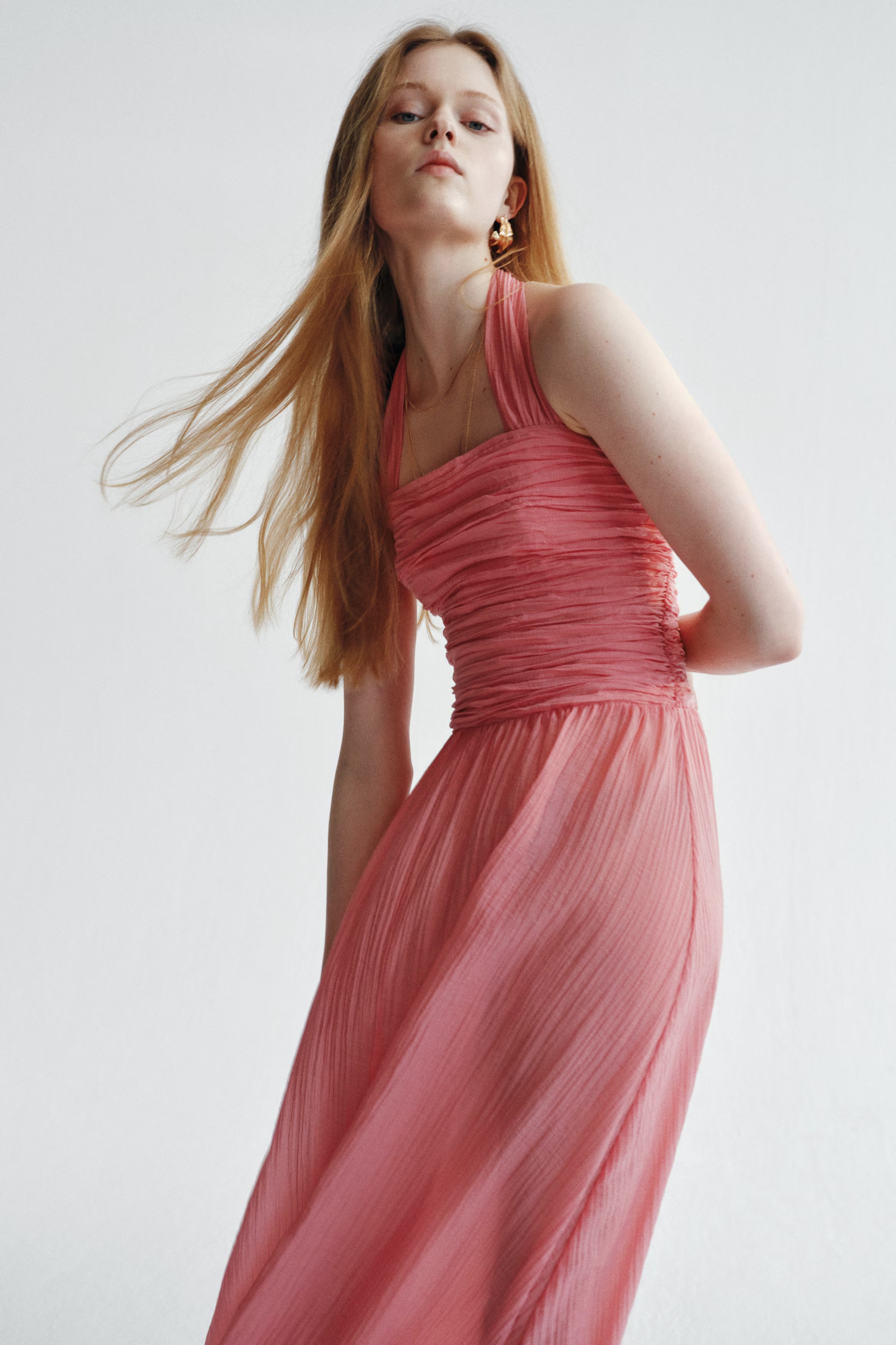 Gathered Halterneck Dress
