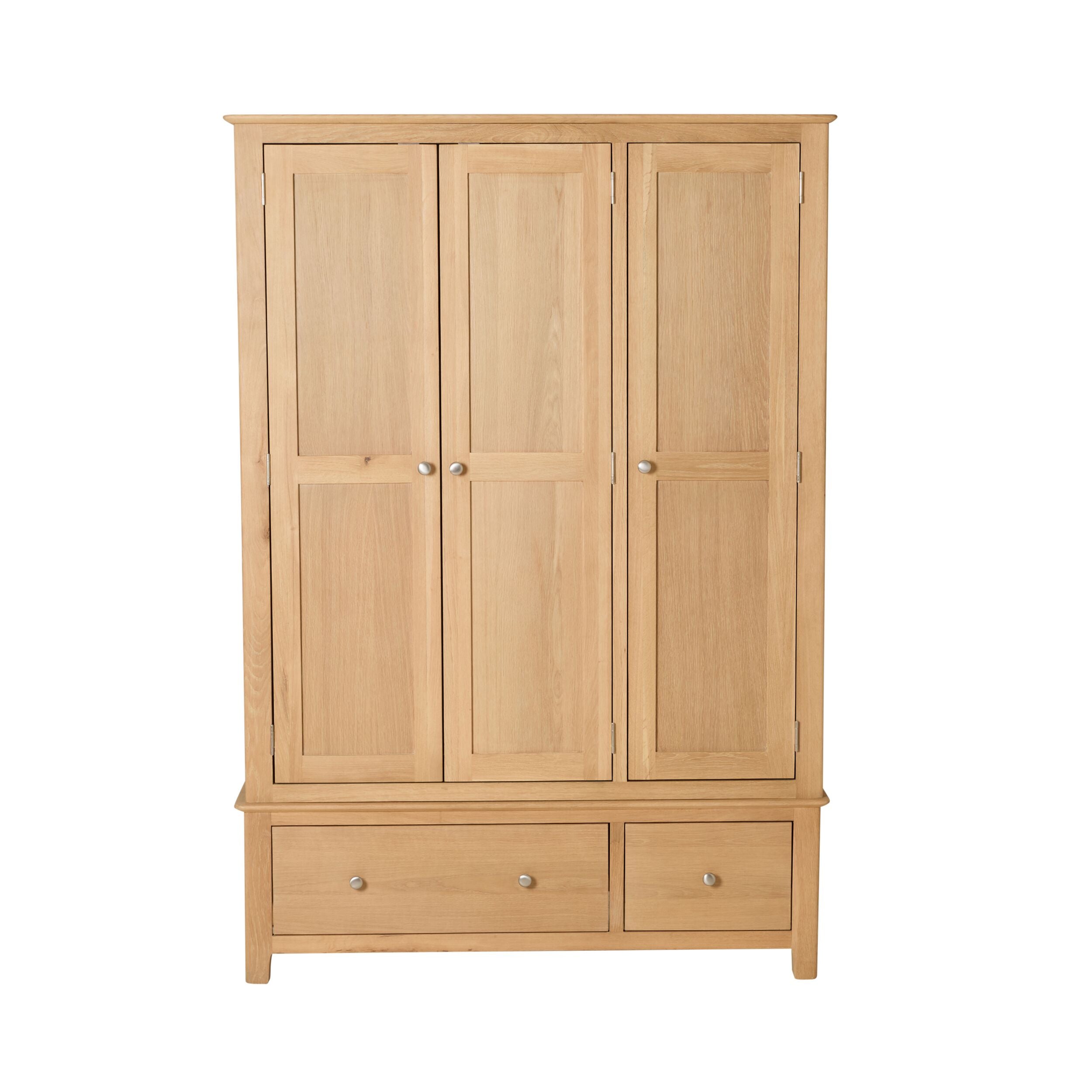 Oakridge 2 Drawer 3 Door Wardrobe Light Oak