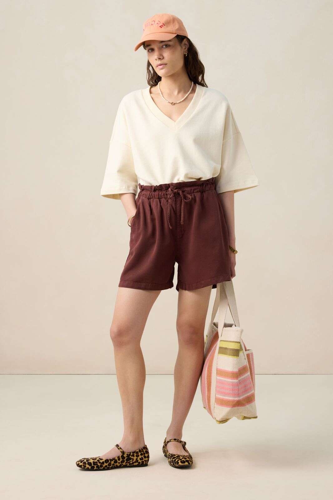 Lichtgele sweater met v-hals