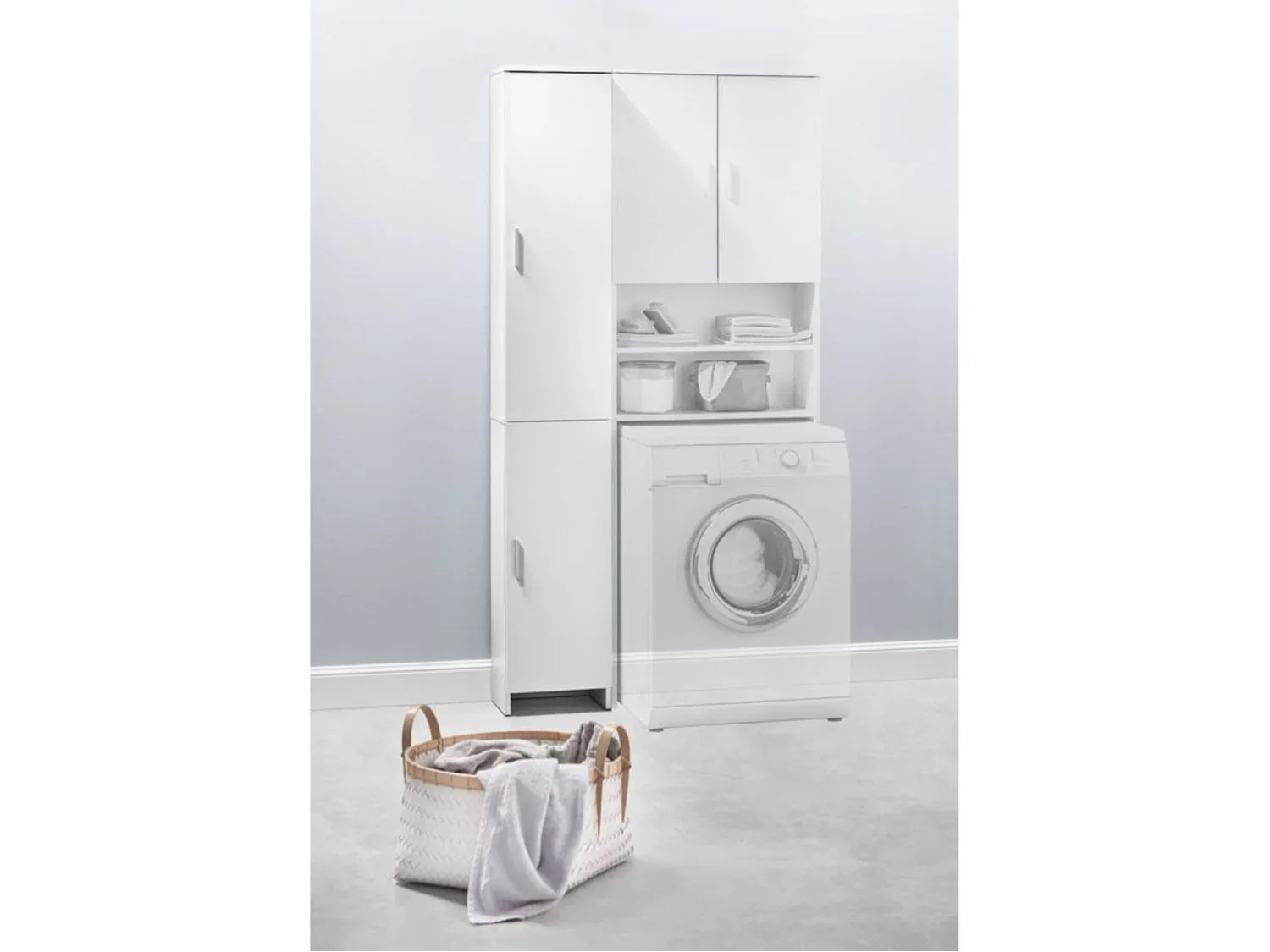 LIVARNO home Armoire d'appoint Liverpool, 32 x 190 x 25 cm, blanche