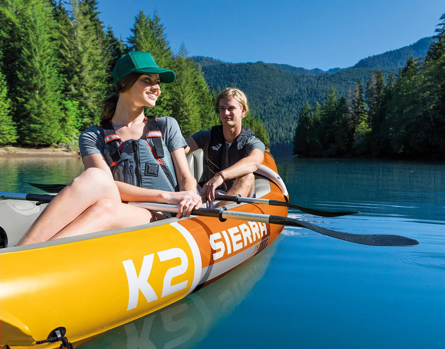 Sierra K2 Inflatable Kayak with Oars and Hand Pump - Image 9