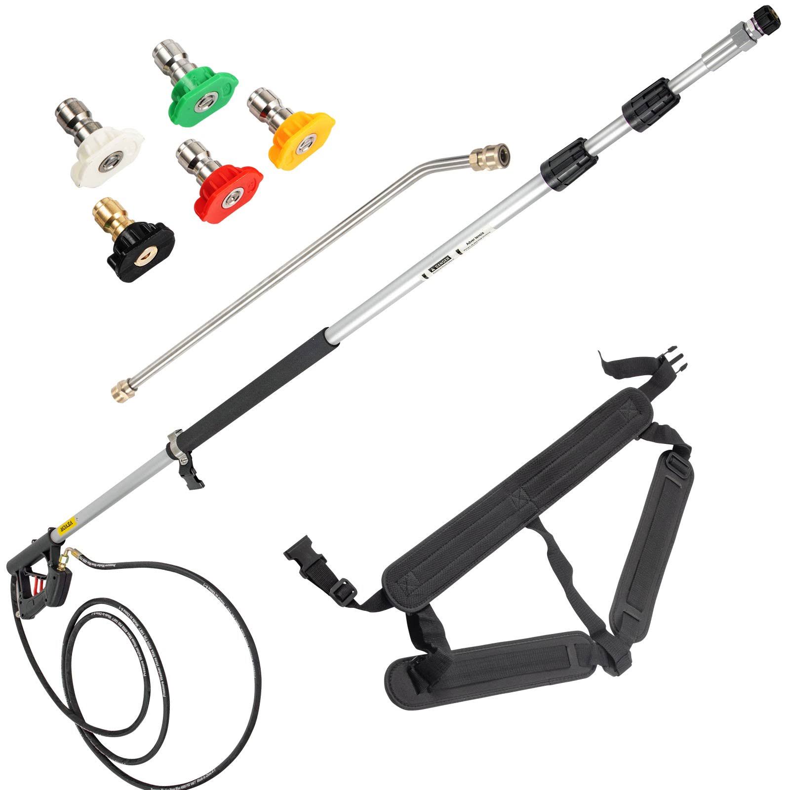 VEVOR Telescoping Pressure Washer Wand 18ft Length Adjustable Power Washer Extension Wand 4000PSI 9gpm Power Cleaning Tools QDXDJ5.5MQXSQ0001V0