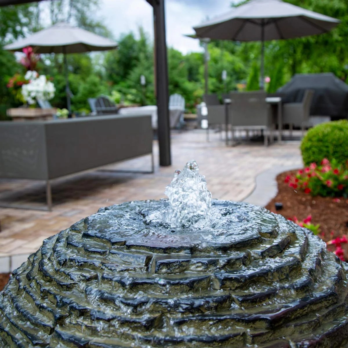 Aquascape 78288 Fiber - Resin Stacked Slate Sphere Fountain, Multicolor