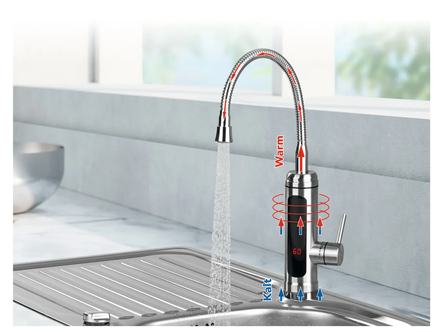 EASYmaxx Mitigeur robinet de cuisine, avec levier rond