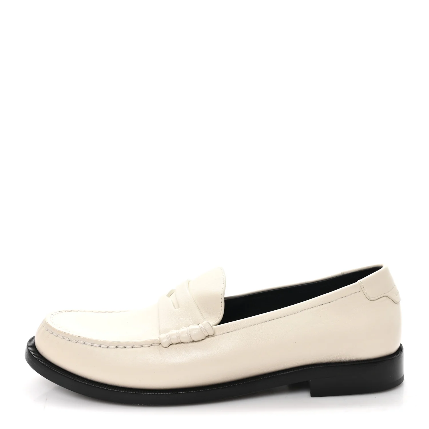 Calfskin Penny Loafers 41.5 Pearl