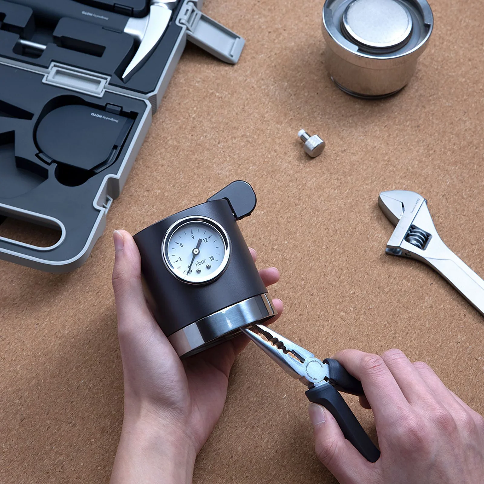 HOTO Cordless Brushless Drill Tool Set, Variable Speed, Hidden Buckle, LED Screen, Intelligent Digital Display, Safe, Exquisite & Practical, High-end Drill Kit for Home/Daily Use
