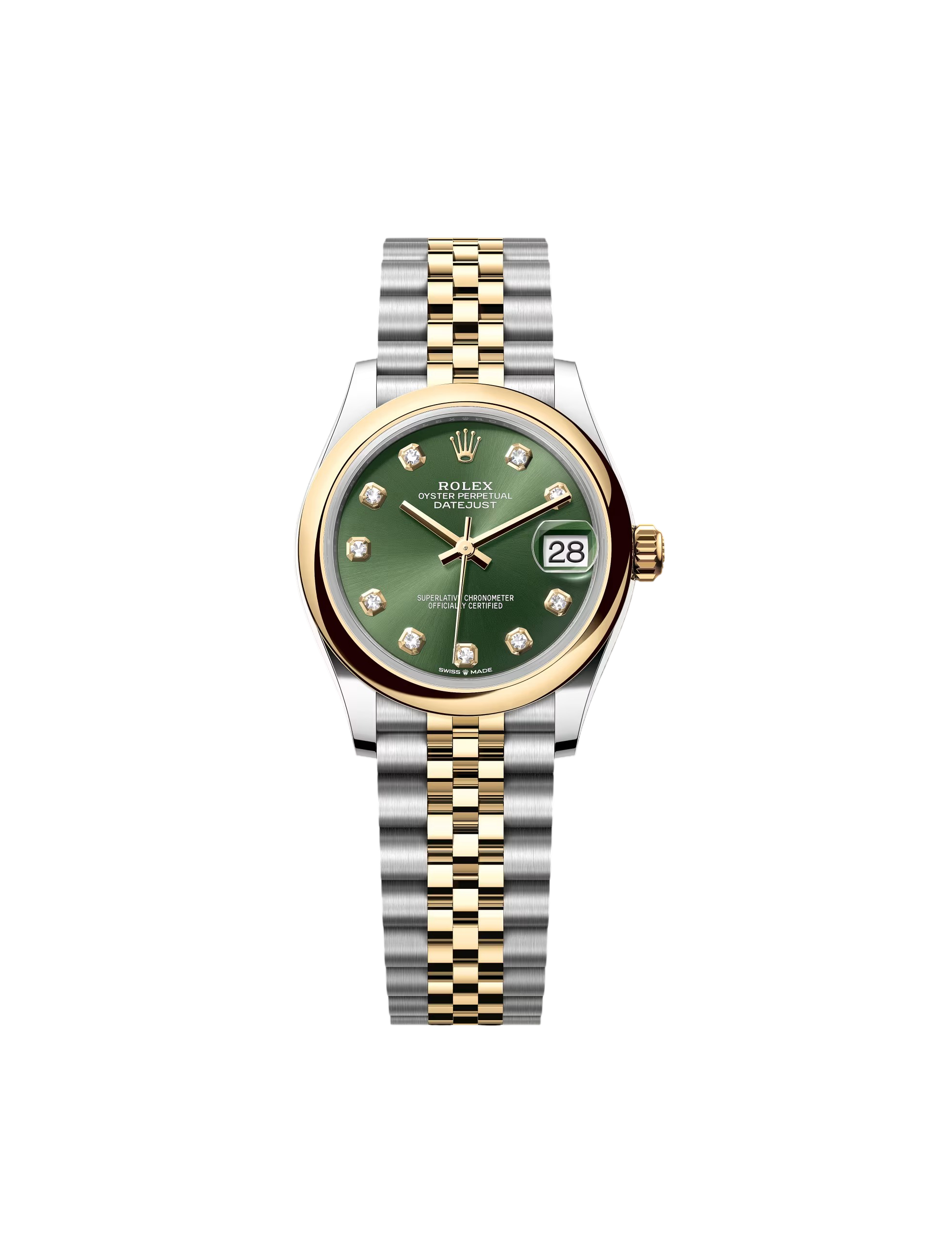 【Super Clone】RLX Datejust m278243-0029/0030 31mm Olive Green Dial Yellow Rolesor Oyster Watch