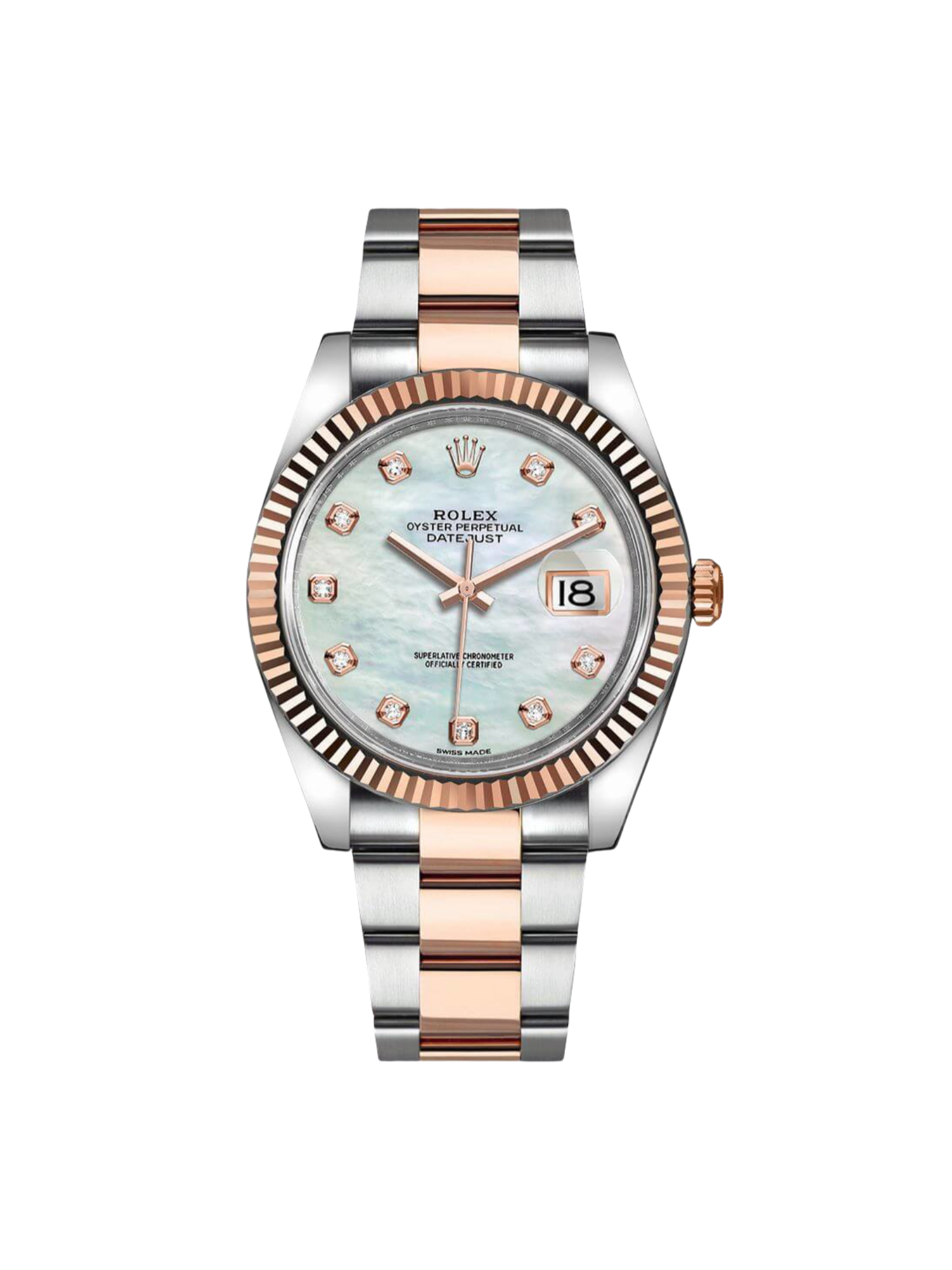 【Super Clone】RLX Datejust 41mm 126331 MOP Diamond Jubilee Steel and Rose Gold Watch