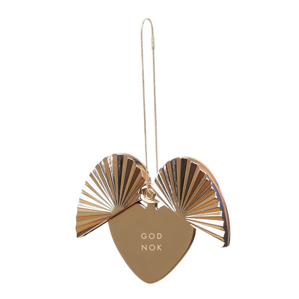 Hjerteåpner julepynt 7x7 cm GOD NOK gullbelagt