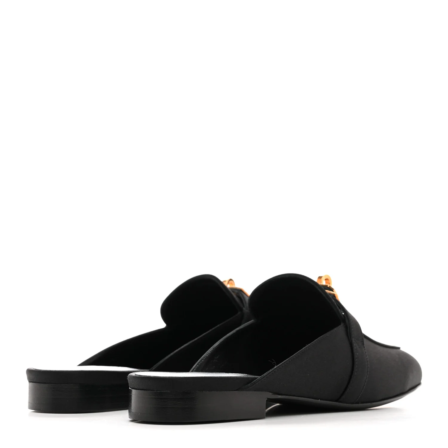 Satin Oz Mules 36.5 Black