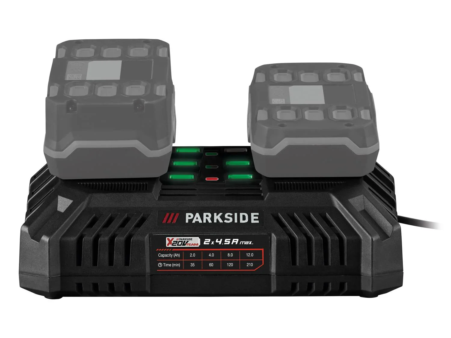 PARKSIDE Chargeur de batterie double PDSLG 20 B1, 2,5 A, 20 V