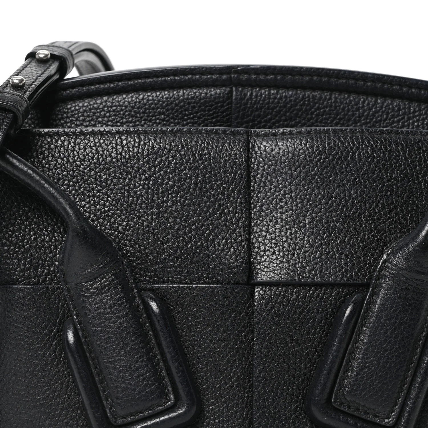 Grained Calfskin Mini Maxi Intrecciato Arco 33 Black
