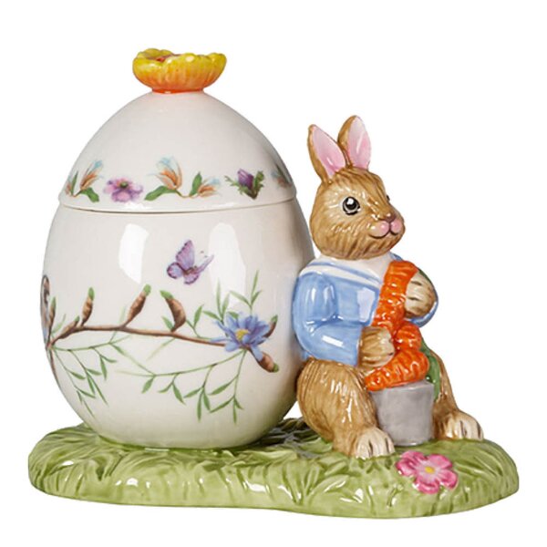 Bunny Tales Max påskeegg rund krukke 11x7 cm 9 cl grønn/oransje