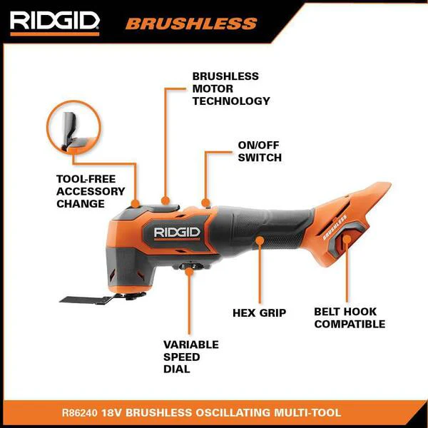 18V Brushless Cordless 4 Tool Combo Kit w/ 18V Brushless 7 1/4 in Circular Saw, 18V Brushless 4 1/2 in Angle Grinder Image 3