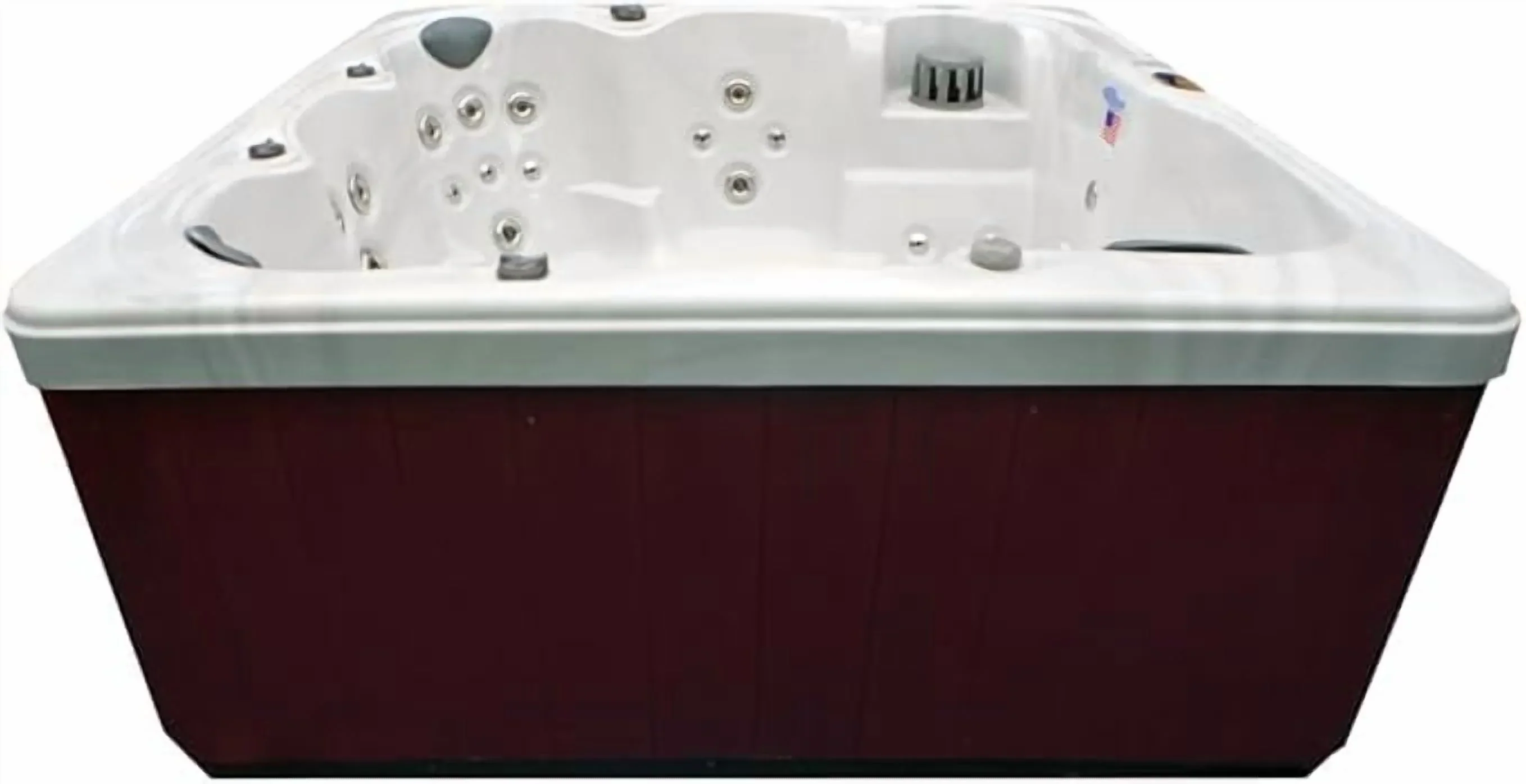 Home & Garden HG71 6-Person Hot Tub with 71 Therapy Jets and Digital Controls �C Sterling or White Acrylic Interior and Mocha Exterior Cabinet - Ideal for Backyard Relaxation and Hydrotherapy