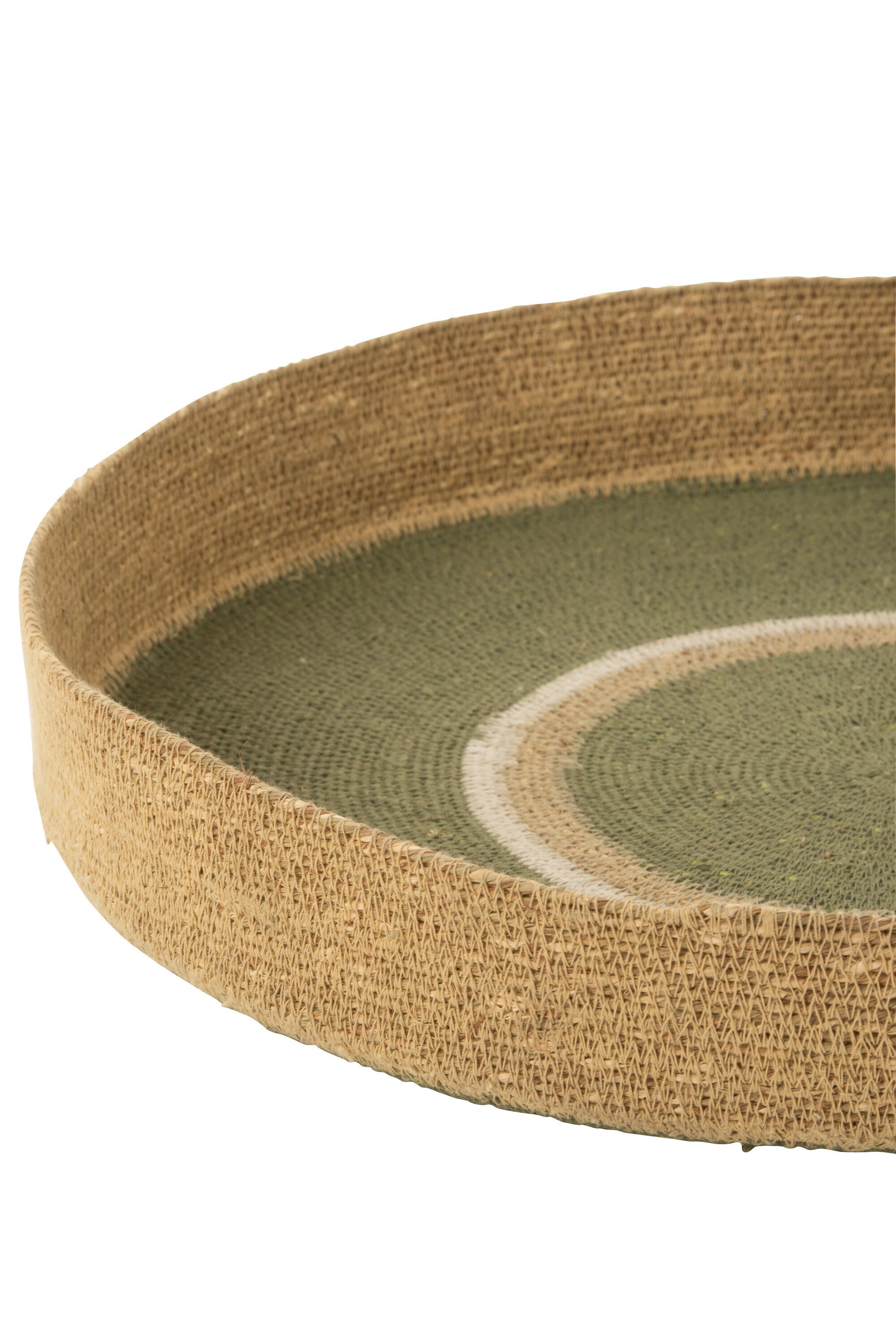 J-Line plateau Rond + Cirkels - zeegras - groen naturel