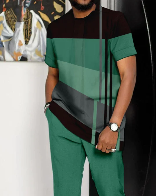 Costume de marche décontracté pour homme, colorblock - 026