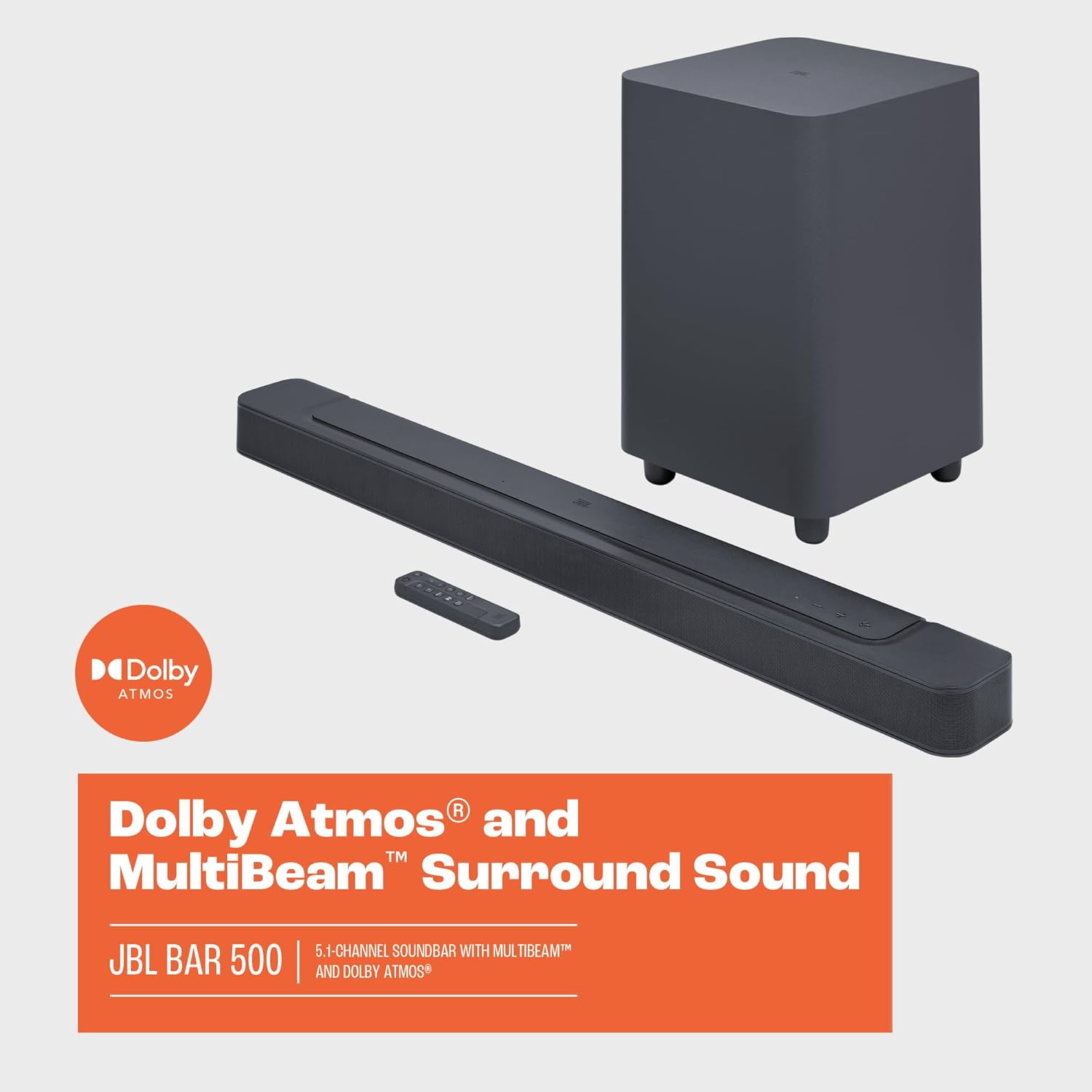 JBL Bar 500: 5.1-Channel soundbar with MultiBeam™ and Dolby Atmos®  Black