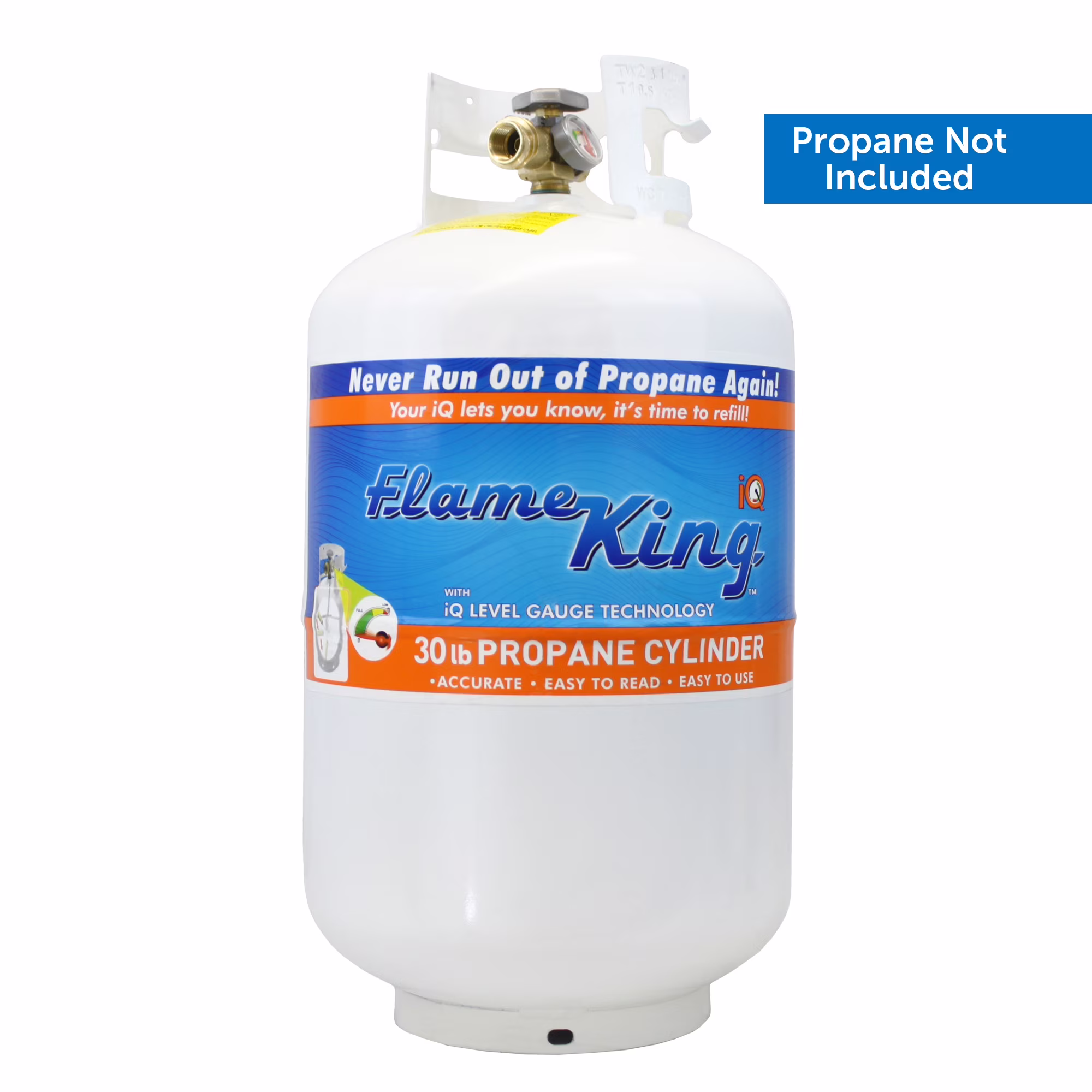 Flame King Empty Steel Propane Tank LP Cylinder with OPD Valve & Built - in Gauge, 30 lb