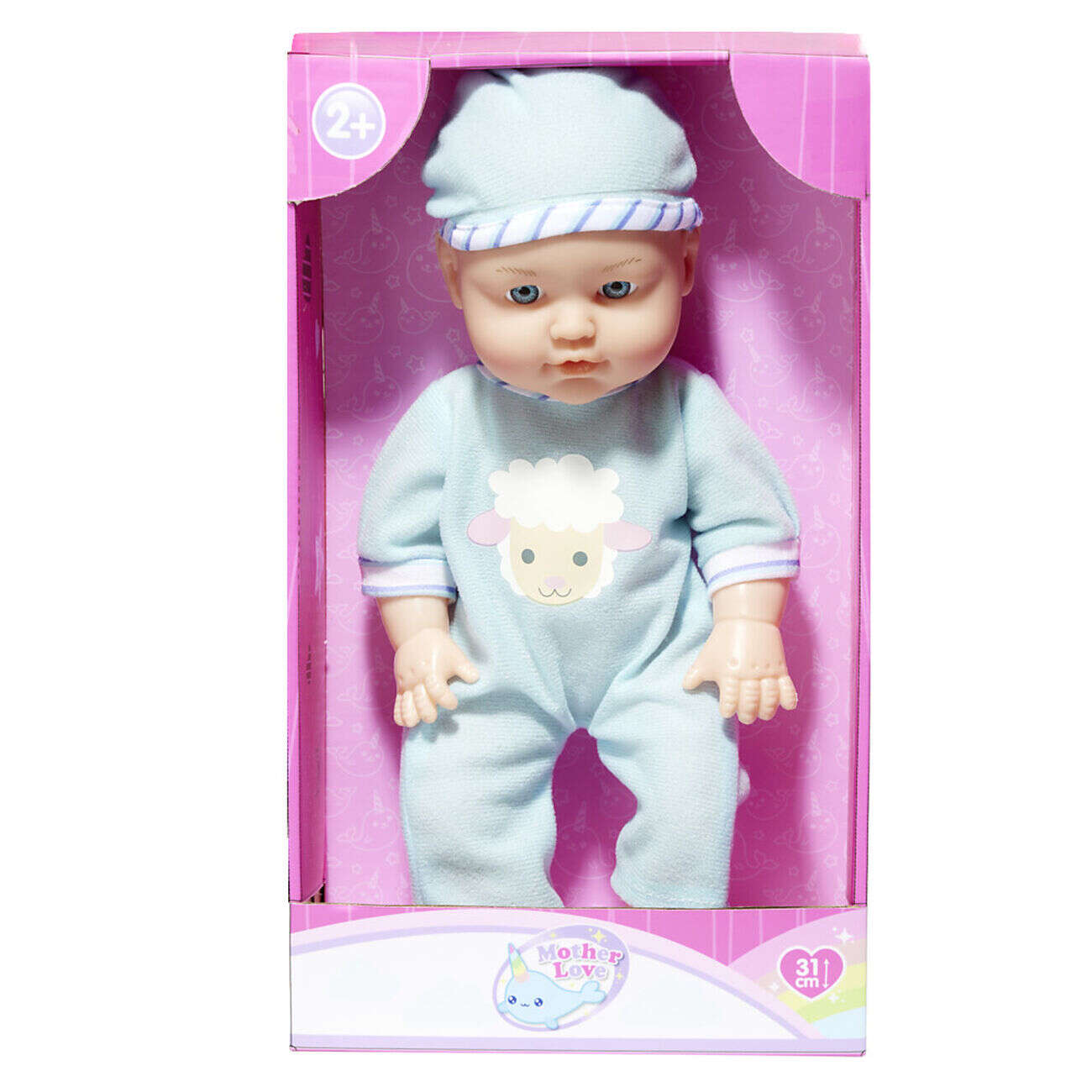 Poupon sonore L31cm - 2 modèles rose ou bleu