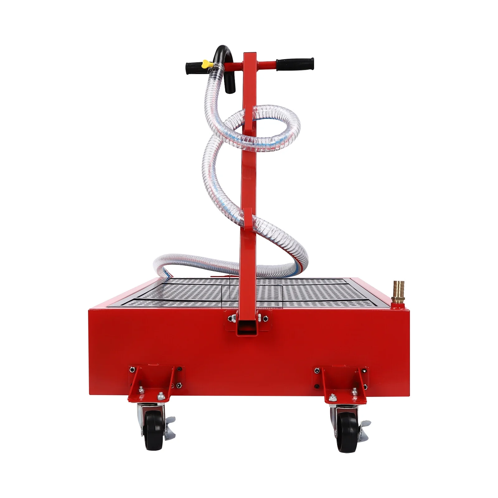 Low Profile Oil Drain Pan 20 Gallon Oil Drain Cart w/ 110W Manual Pump Hose - Image 4
