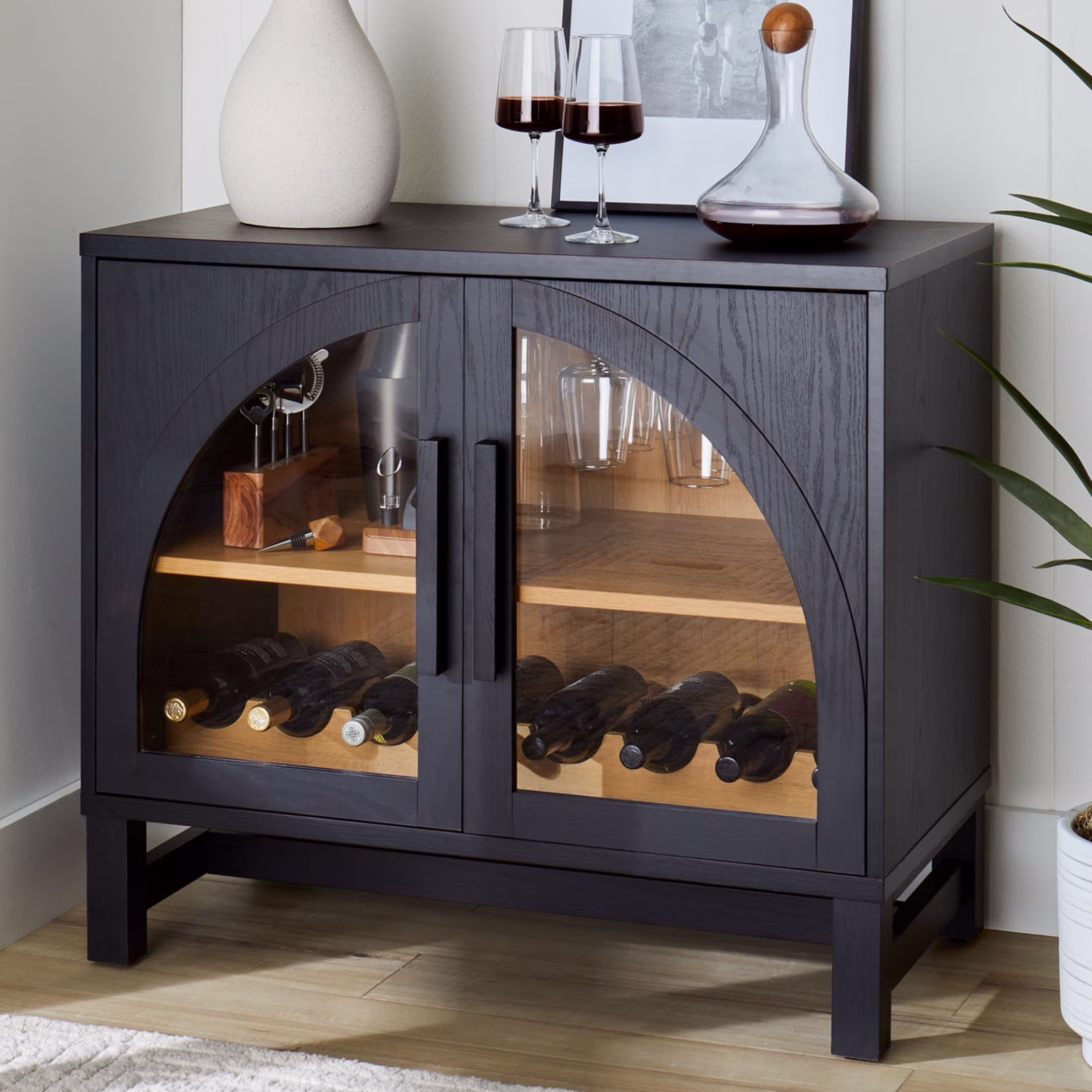 Better Homes & Gardens Juliet Arch Door Kitchen Console, Black Finish