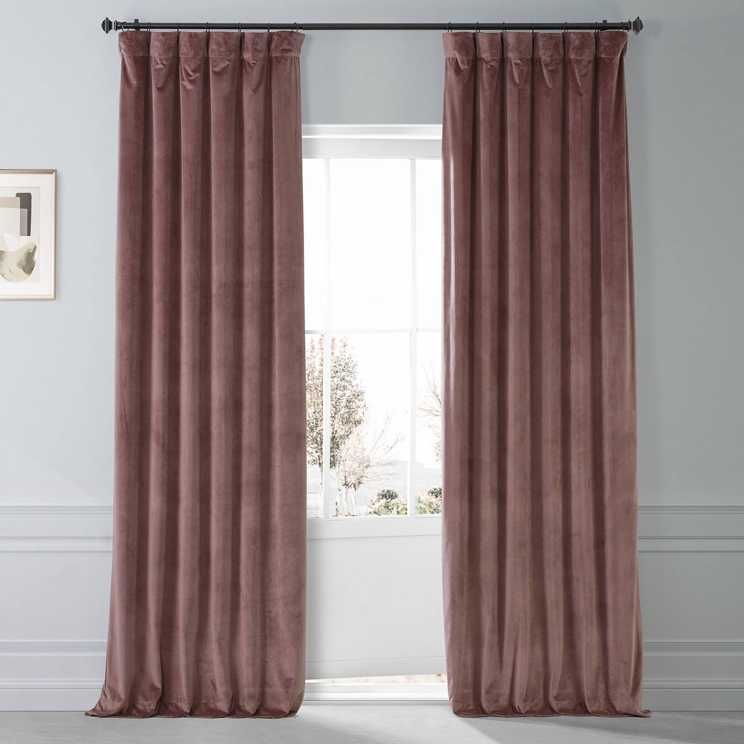 Rosehip Signature Plush Velvet Hotel Blackout Curtain 50W x 84L