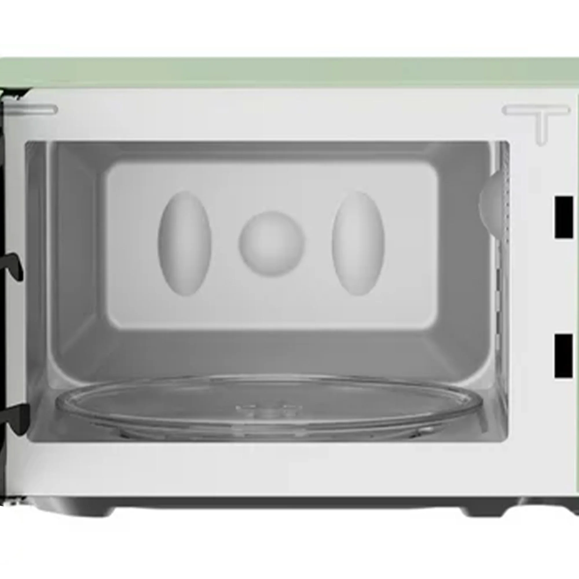 Open Box Magic Chef 0.7 Cubic Feet 700 Watt Classic Retro Microwave, Green