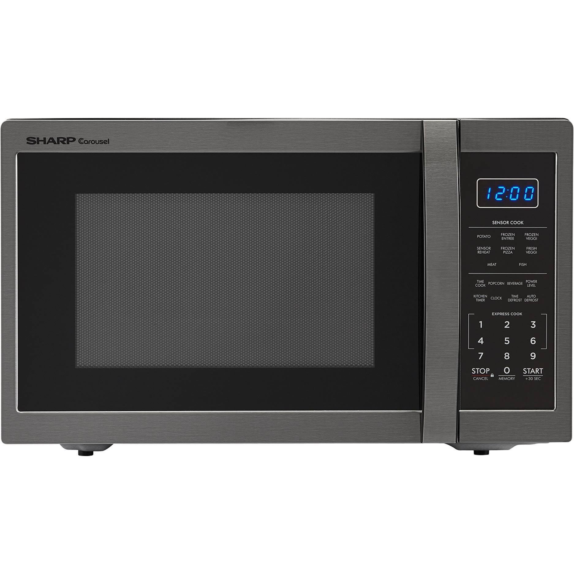 Sharp 1.4 Cu.Ft. Black Stainless Steel Countertop Microwave