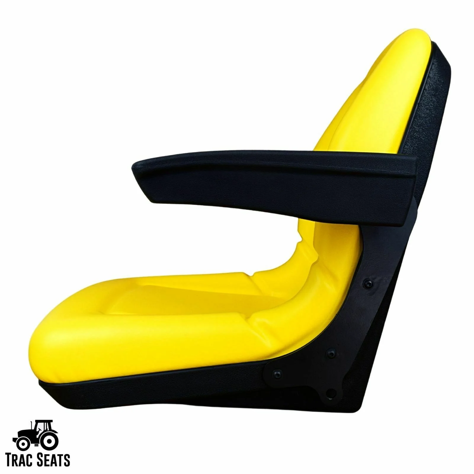 John Deere Compact Tractor Flip Up Style Seat with Armrests LVA19040, Yellow - Image 3