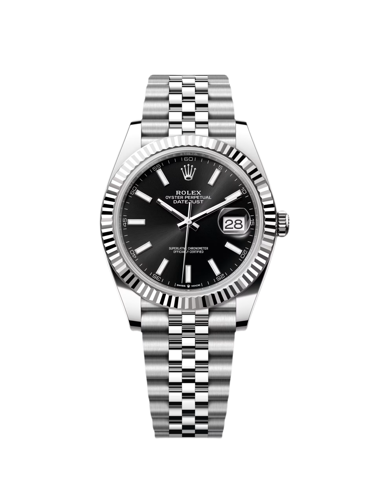 [Super Clone]RLX  Datejust Black Index Jubilee 41mm Stainless Steel - 126334-0018