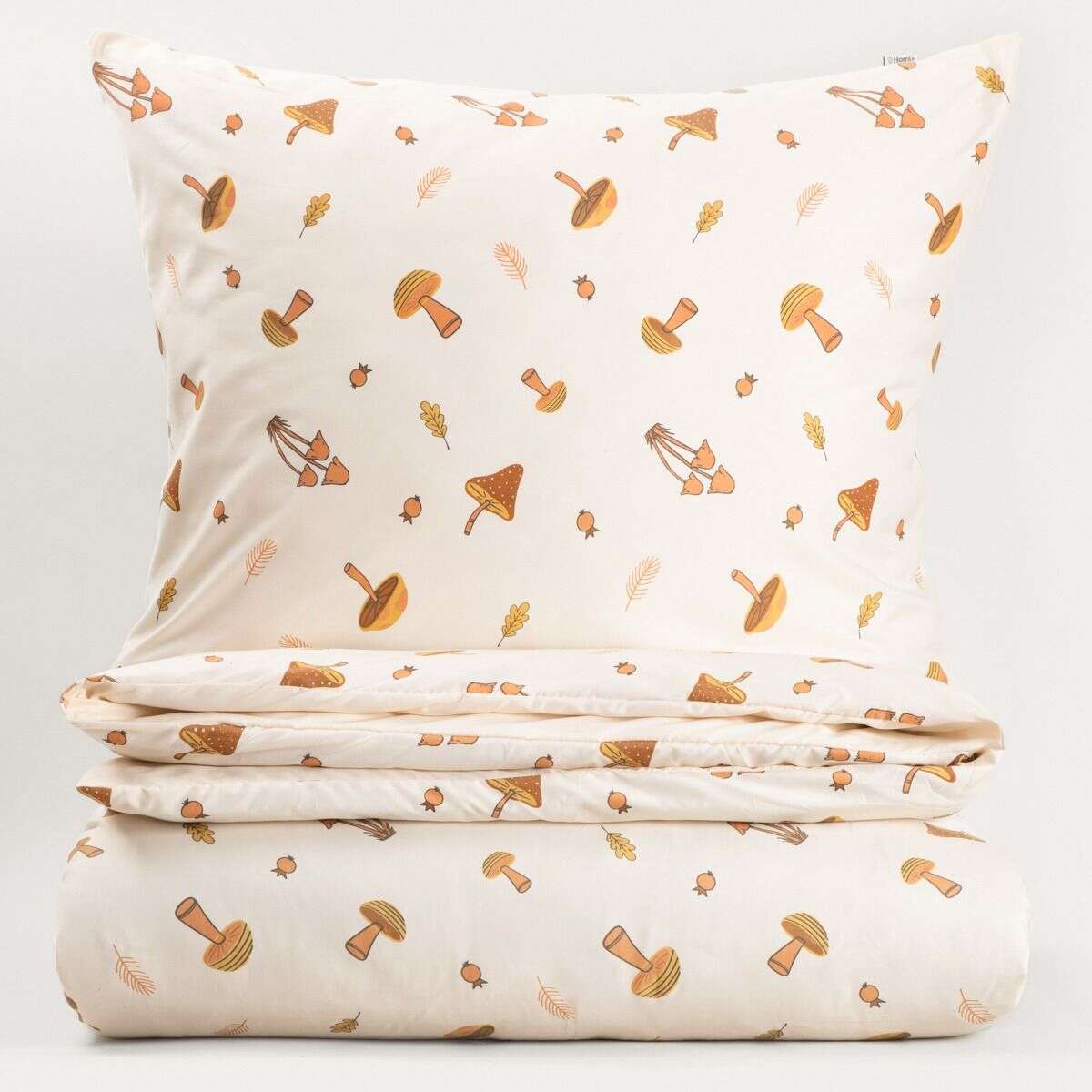 Pościel SHROOM z mikrofibry w grzyby 220x200cm + 2 x 70x80cm